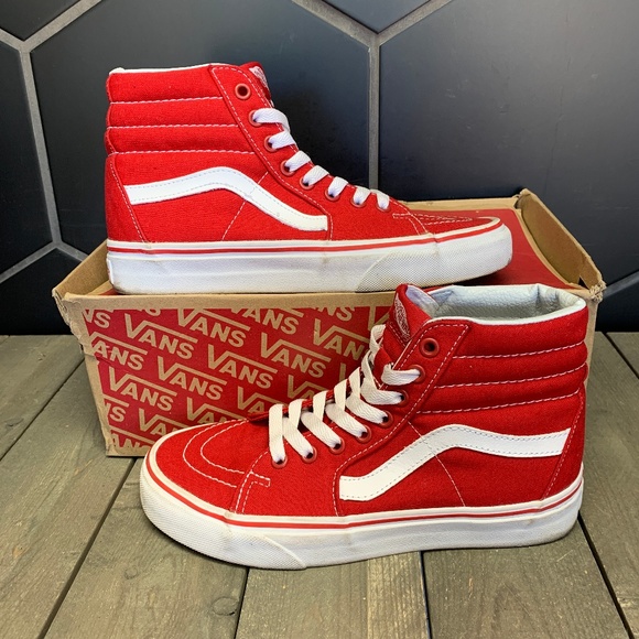 Vans Other - Vans Sk8-Hi Canvas Formula One Red White Shoes